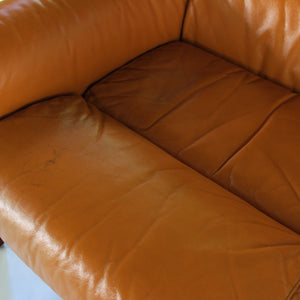 Rosewood and Leather Sofa by Uu-Vee Kaluste Oy of Finland