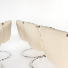 Load image into Gallery viewer, RARE Set of 6 Chrome Cantilever Dining Chairs with Beige Fabric