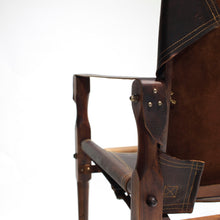 Load image into Gallery viewer, Mid Century Early South African Safari Chairs in Rosewood and Leather - A Pair