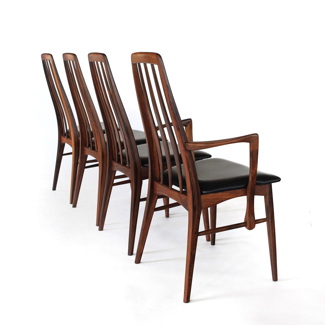 Stunning Rosewood ‘Eva’ Dining Chairs by Niels Koefoed Vintage Mid Century Danish