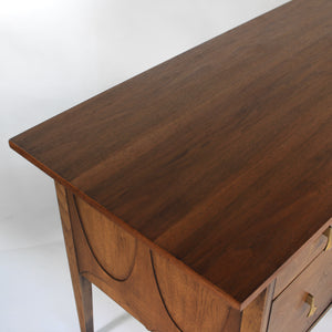 Broyhill Brasilia 5 Drawer Desk Walnut with Cane